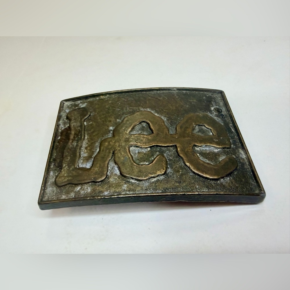 Vintage 1970s Lee Jeans Brass Belt Buckle